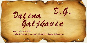 Dafina Galjković vizit kartica